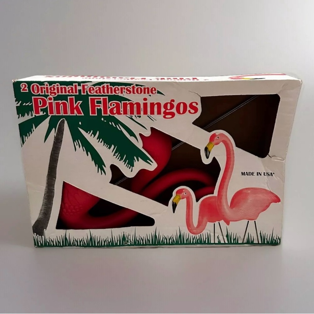 Vintage 2 Original Don Featherstone Pink Flamingos Garden Blow Mold Made USA